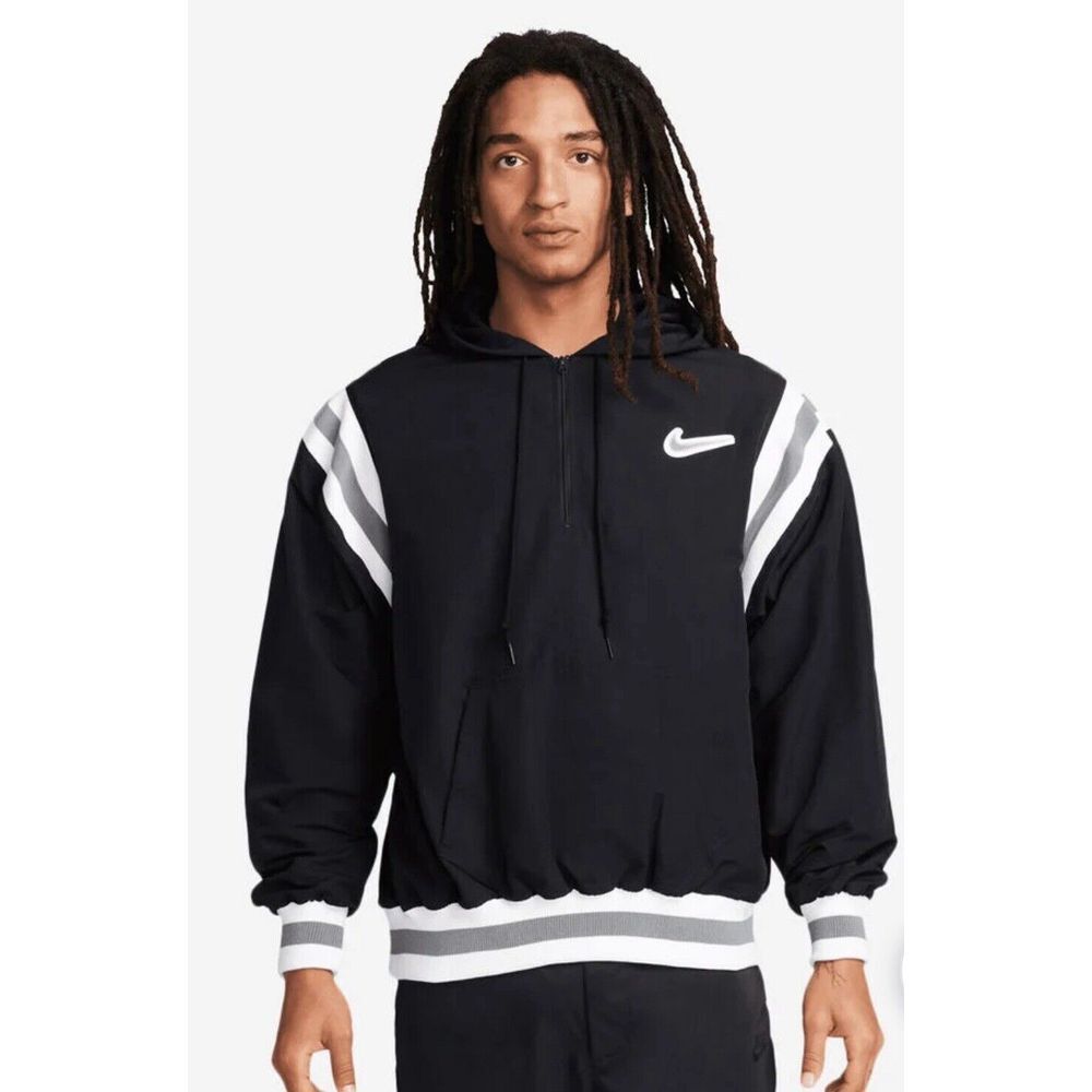 ✅Nike Authentics Woven Lined 1/2-ZipHoodie FD5918-010 Men's Size L NWT Msrp$200